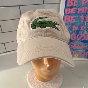 Lacoste Hat - big green gator on champagne color - one size fits all - new! NWT
